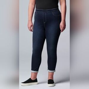 Simply Vera Vera Wang Dark Blue Jeggings High-Rise Pull-On Recovery Stretch 2X